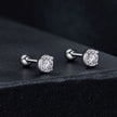 925 Sterling Silver 4mm Moissanite Earrings with Platinum Plating for Women