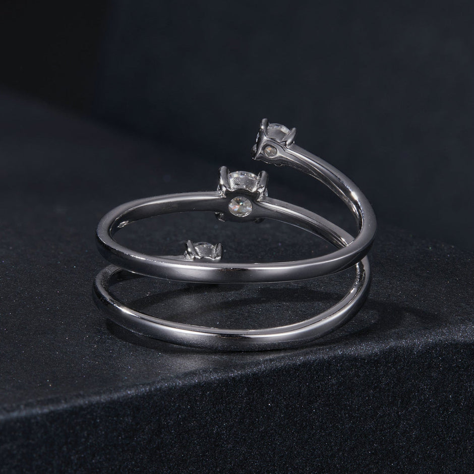 925 Sterling Silver 3mm Moissanite Ring for Women