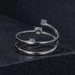 925 Sterling Silver 3mm Moissanite Ring for Women
