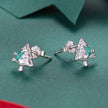 925 Sterling Silver White Gold Plated Transparent Glass Earrings for Women