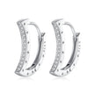 925 Sterling Silver Pave Setting CZ White Gold Plated Earrings for Women