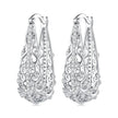 925 Sterling Silver Earrings with Pavé Set CZ, 2.5cm x 0.8cm, for Women
