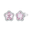 925 Sterling Silver Earrings with Pavé Setting CZ and Transparent Glass for Women
