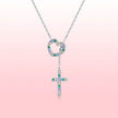 925 Sterling Silver Plated Necklace with Adjustable Length 42.5cm and CZ for Women