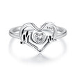 925 Sterling Silver Heart-shaped CZ Ring for Women