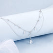 925 Sterling Silver 400mm CZ Pavé Setting Necklace for Women