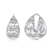 925 Sterling Silver White Gold Plated CZ 1.4 x 0.7 cm Hoop Earrings for Women