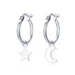 925 Sterling Silver Earrings 2.6x0.7cm for Women