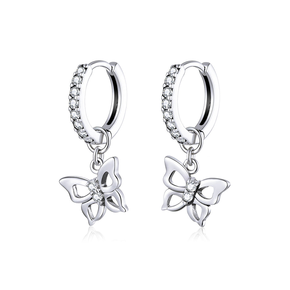 S925 Oxidized Silver Pavé Setting CZ Earrings for Women