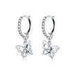 S925 Oxidized Silver Pavé Setting CZ Earrings for Women