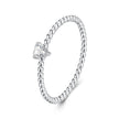 925 Sterling Silver Moissanite Ring Size 6 Plated White Gold