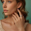 925 Sterling Silver White Gold Plated Ring with Cubic Zirconia for Women