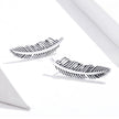 925 Sterling Silver Earrings - Oxidized Silver - 2.4cm x 0.7cm - Women