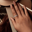 925 Sterling Silver Pave Setting CZ White Gold Plated Ring Size 6 for Women