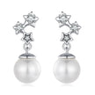 925 Sterling Silver Earrings with Quality Shell Pearl and CZ for Women