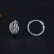 925 Sterling Silver Oxidized Earrings 12x7mm for Women