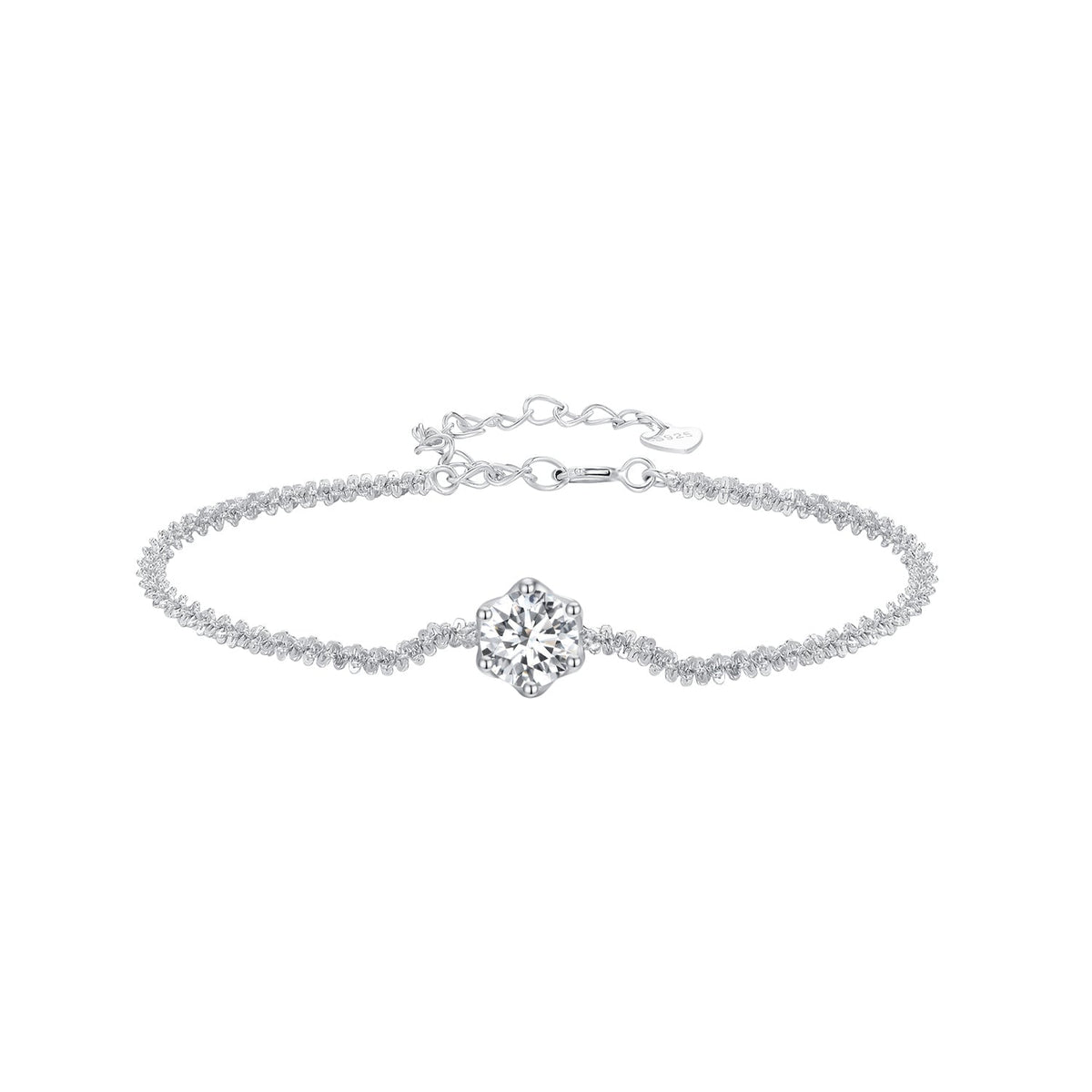925 Sterling Silver 1 Carat Moissanite Bracelet for Women