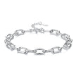 925 Sterling Silver White Gold Plated 15+6cm Adjustable Bracelet for Women