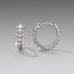 925 Sterling Silver White Gold Plated 1.6cm Pavé CZ Hoop Earrings for Women