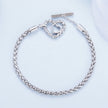 925 Sterling Silver 3.0mm Plated Platinum Bracelet Size 17.0 for Women