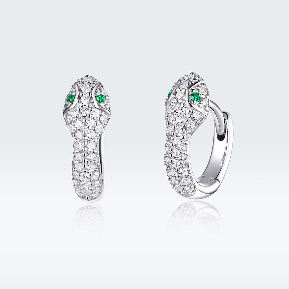 925 Sterling Silver Earrings with Plated Platinum and CZ for Women