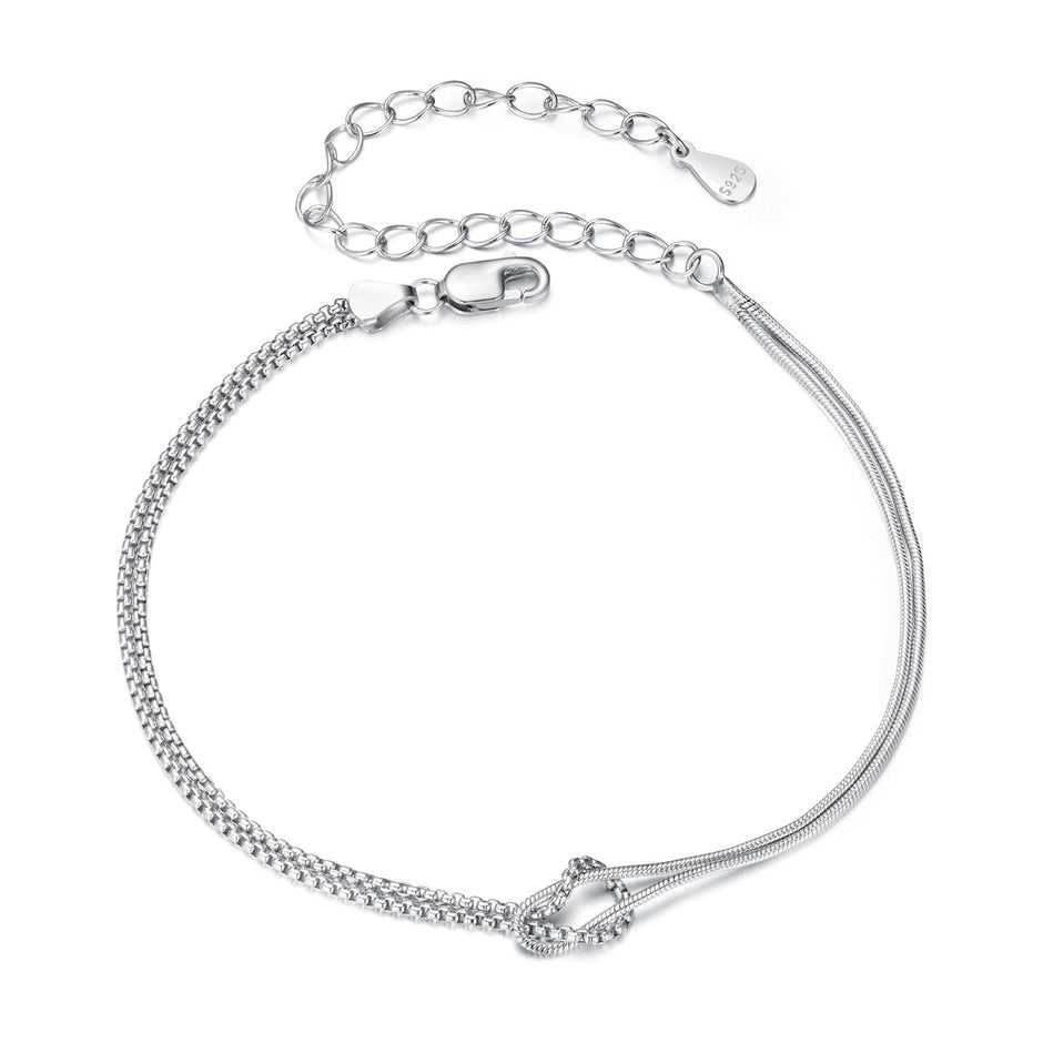 925 Sterling Silver & Plated White Gold Bracelet for Women