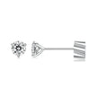 925 Sterling Silver Moissanite Earring 0.7cm White Gold Plated for Women
