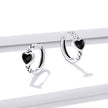 925 Sterling Silver Oxidized Enamel Earrings for Women - 1.2*0.5 cm