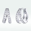 S925 Sterling Silver Earrings with Pavé Setting CZ, 1.1*0.6cm, for Women