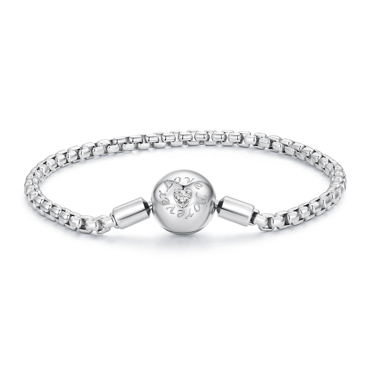 925 Sterling Silver Bracelet 19cm with CZ Stones for Women