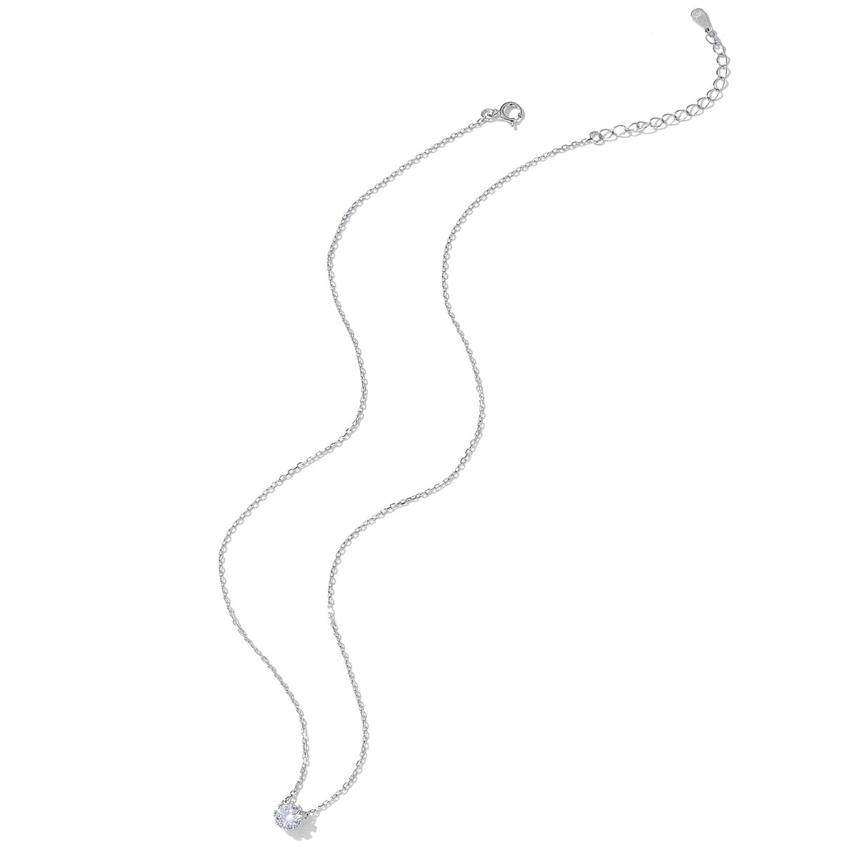 925 Sterling Silver Adjustable Necklace with CZ Pendants for Women