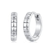 925 Silver White Gold Plated 1.4 x 0.3 cm Hoop Earrings for Women