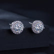 925 Sterling Silver Moissanite 1 Carat Earrings in 10mm Pavé Setting for Women