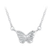 925 Sterling Silver Necklace with Pavé Setting CZ, Length 390+60mm, Pendant Size 8x15mm, for Women
