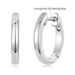 925 Sterling Silver White Gold Plated 1.4 x 0.2 cm Hoop Earrings for Women