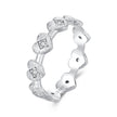 925 Sterling Silver Pave Setting CZ White Gold Plated Ring Size 6 for Women