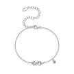 925 Sterling Silver White Gold Plated Moissanite 15+6cm Bracelet for Women