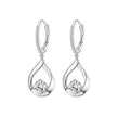 925 Sterling Silver Moissanite 0.5ct Earrings with Pavé Setting, Size 30*11mm for Women
