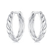 925 Sterling Silver Plated White Gold Earrings for Women - Size 11*3mm