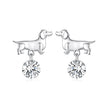925 Sterling Silver White Gold Plated Pavé Setting CZ Earrings for Women