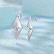 925 Sterling Silver Earrings with White Gold Plating and CZ