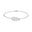 925 Sterling Silver Bracelet with CZ, 17mm, White Gold Plated, For Women