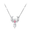925 Sterling Silver White Gold Plated Synthetic Opal 40+5cm Necklace for Women