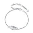 925 Sterling Silver White Gold Plated Chain Bracelet for Women