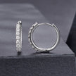 925 Sterling Silver Moissanite 0.03ct White Gold Plated Earrings 1.6cm for Women