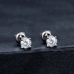 925 Sterling Silver Earrings with Moissanite in Style S, 0.5cm for Women