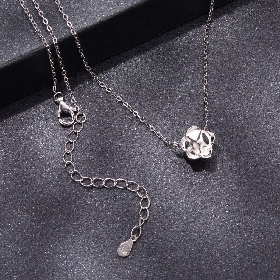 925 Sterling Silver Moissanite 0.5 Carat White Gold Plated Necklace for Women