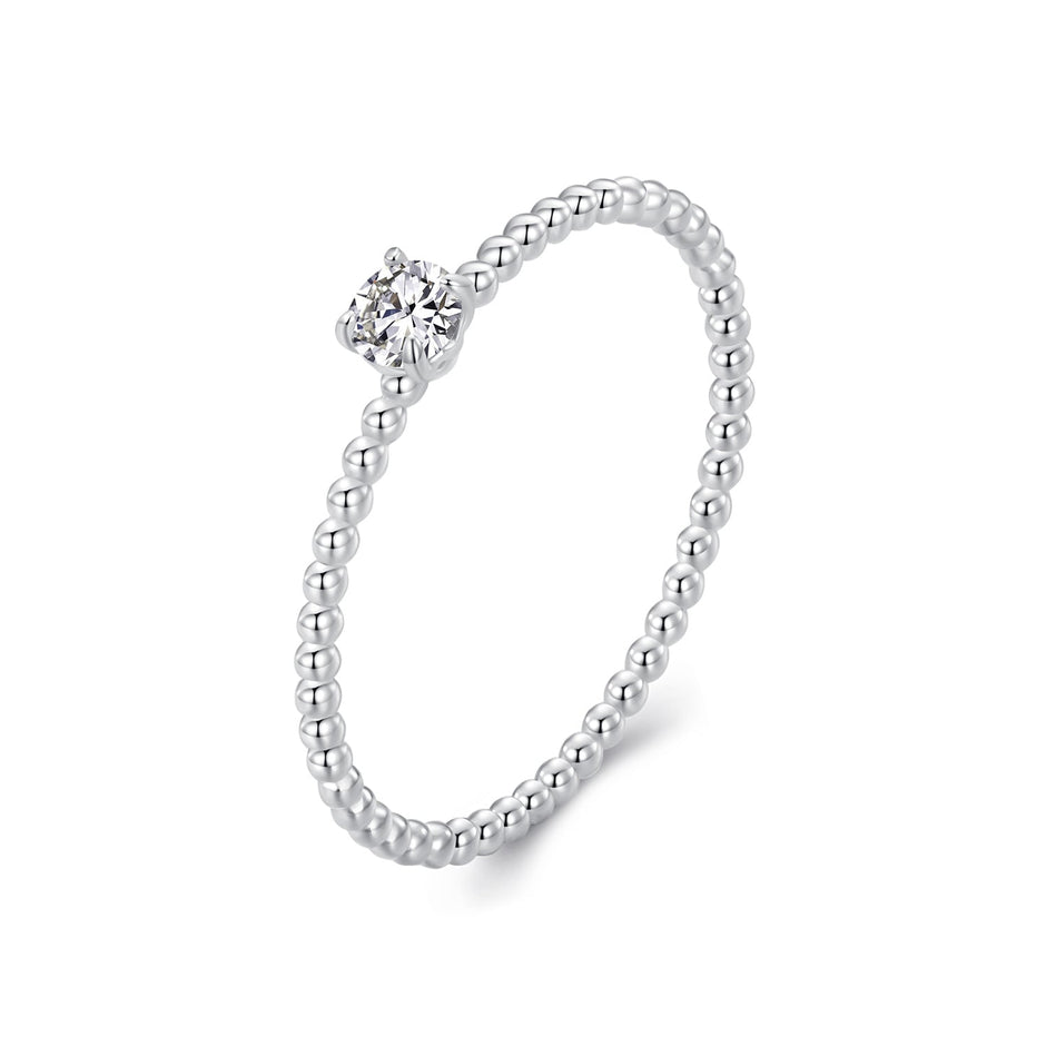 925 Sterling Silver 3mm Moissanite Ring for Women - Size 6