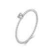 925 Sterling Silver 3mm Moissanite Ring for Women - Size 6