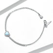 925 Sterling Silver Adjustable Bracelet with Translucent Opal and CZ for Women